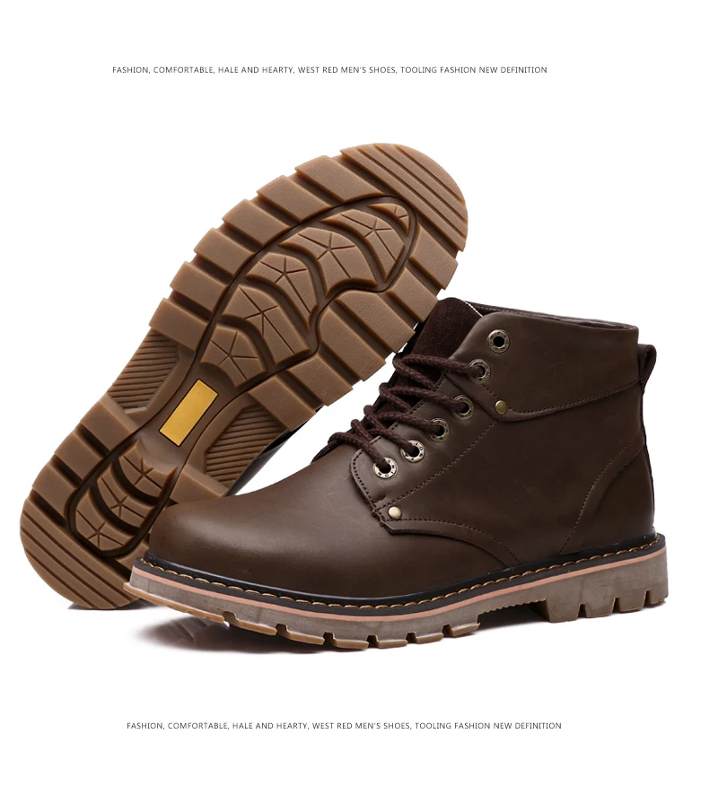 VESONAL/ г. Осенне-зимние винтажные ботильоны из натуральной кожи мужская обувь меховая плюшевая классическая мужская повседневная обувь для мотоцикла