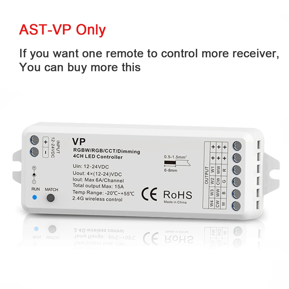 RGBW Светодиодная лента управления 12 V 24V DC RF 2,4G беспроводной пульт дистанционного управления умный wifi-контроллер для 12 Вольт rgb-контроллер RGBW светодиодные полосы света - Цвет: VP Controller Only