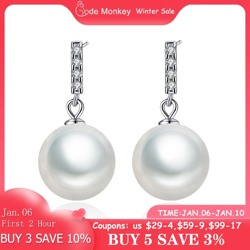 

CodeMonkey 100% 925 Sterling Silver selling fashion micro inlaid zircon beaded geometric earrings earringsFashion Jewelry E1128