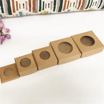 

Kraft paper gift cardboard packaging paper windows box Craft carton package for packing handmade soap/candy chocolate