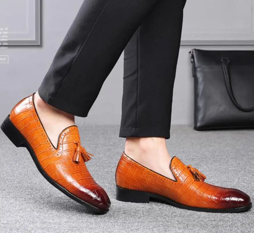 Мужская модельная обувь; мужские официальные броги без шнуровки; мужские лоферы; деловые туфли для вождения; zapatos de hombres personlizar zapatos; M0306