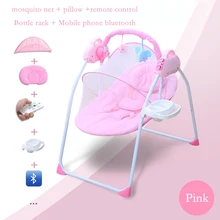 

Newborn Electric Rocking Chair Baby Cradle Infant Foldable Swing Chair Baby Sleeping Bassinet with Remote Controller for 0-18M