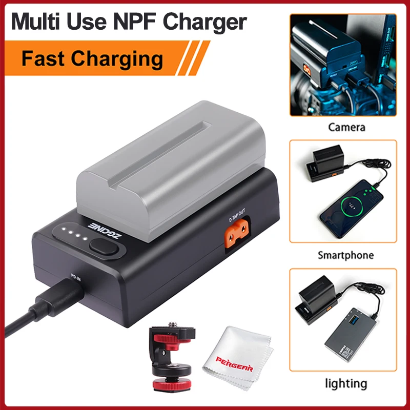 Zgestar ネジ穴付き充電器npf Qc Pd クイックチャージ1 4 F550 F750 F970 カメラ用バッテリー Aliexpress 家電製品