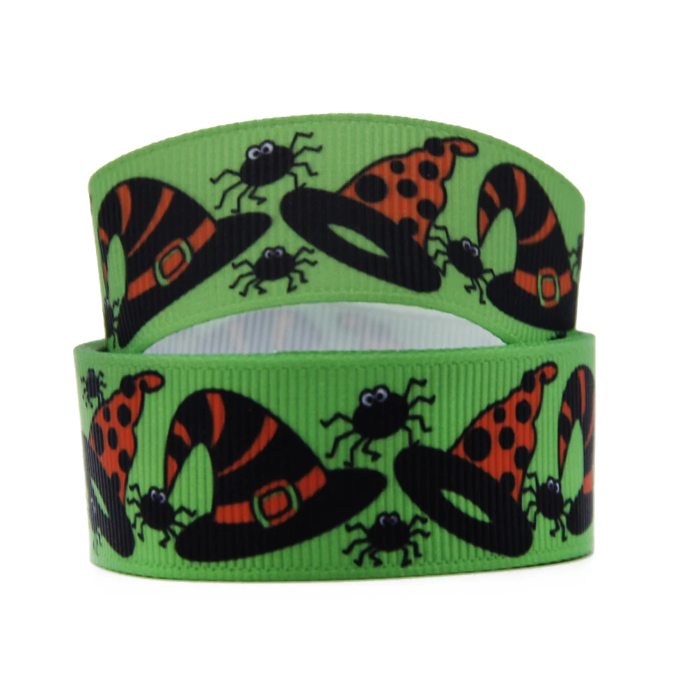 David accessories 7/8 &quot(22 мм) Высококачественная полиэфирная лента с принтом на Хэллоуин 5