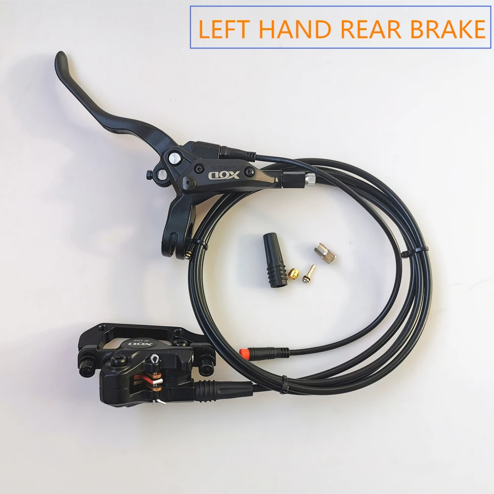LEFT REAR BRAKE Тормоз для электровелосипеда DIY в сборе передние задние тормоза для электровелосипеда, скутера, гидравлический диск, отключенный силовой тормоз, 2-контактный водонепроницаемый штекер - Цвет: LEFT REAR BRAKE