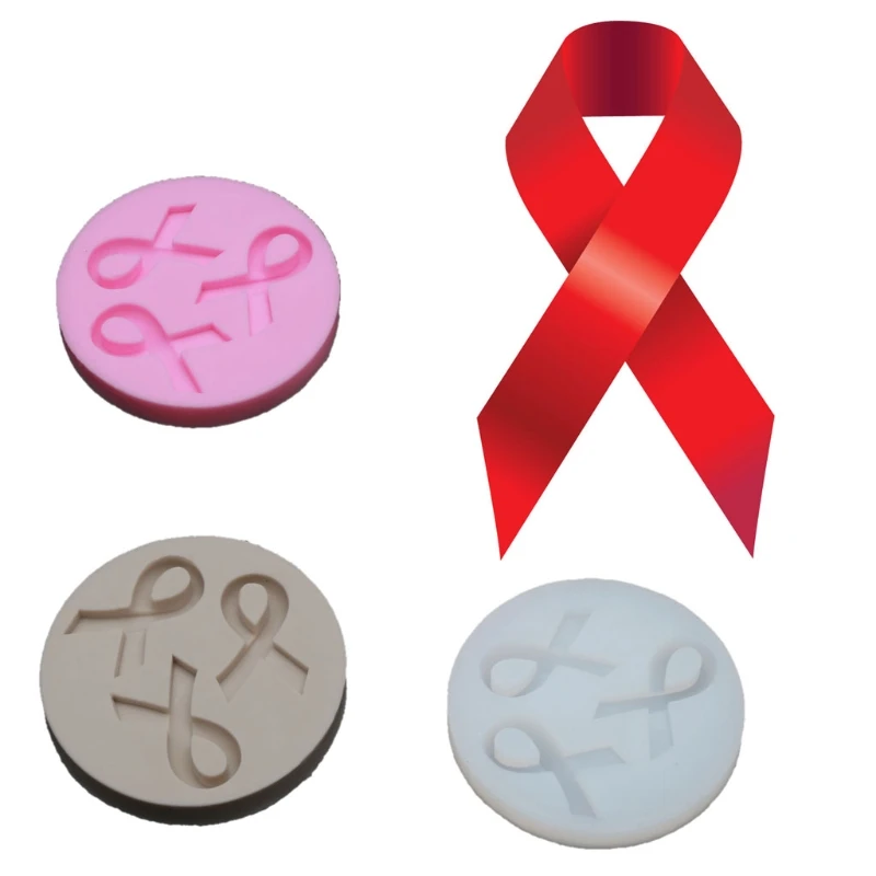 Silicone Mold AIDS Cancer Awareness Bow Keychains Ribbon Bow Epoxy Resin Molds 54DC