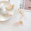 HUANZHI 2022 New Sweet Pearl Japan Cherry Blossoms Hair Clip Pink Acrylic Metal Headwear Hairpin for Women Girls Accessories ► Photo 2/6