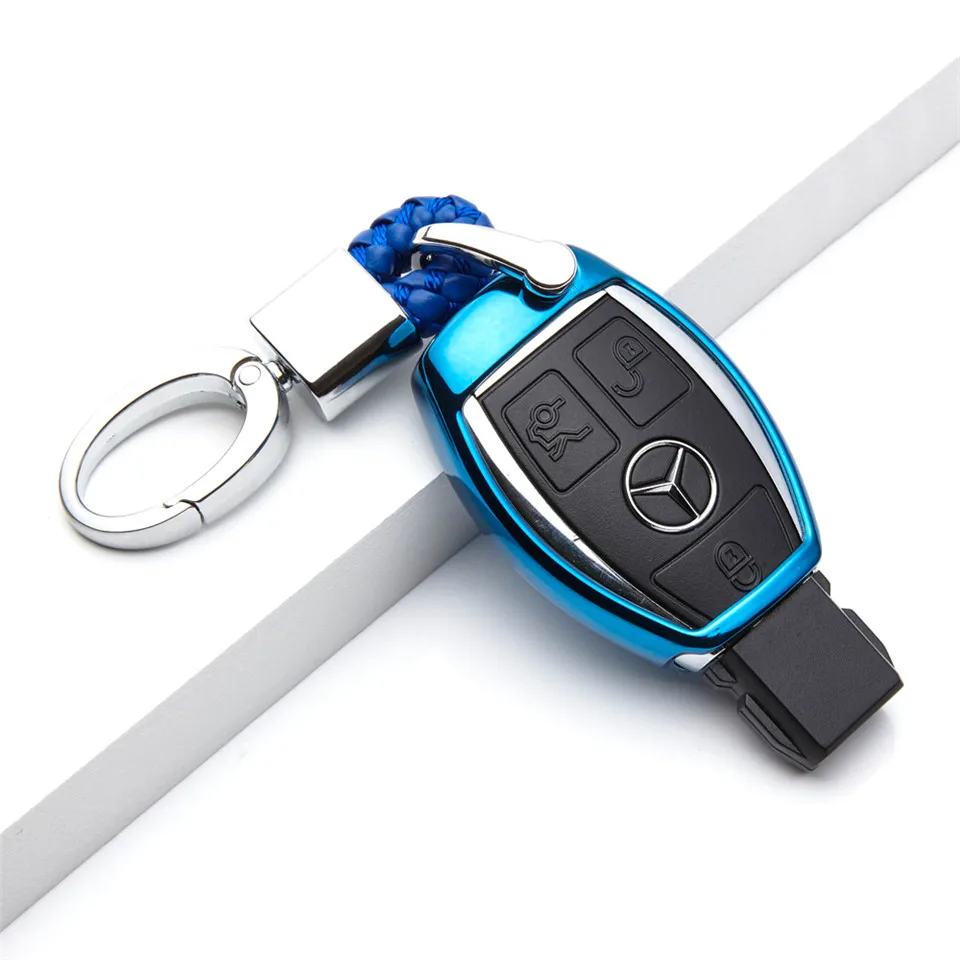 

TPU Car Keyring Keychain For Mercedes Benz C B S Series GLC260 GLA200 E300 Key Case Cover Holder Car Key Ring Chain