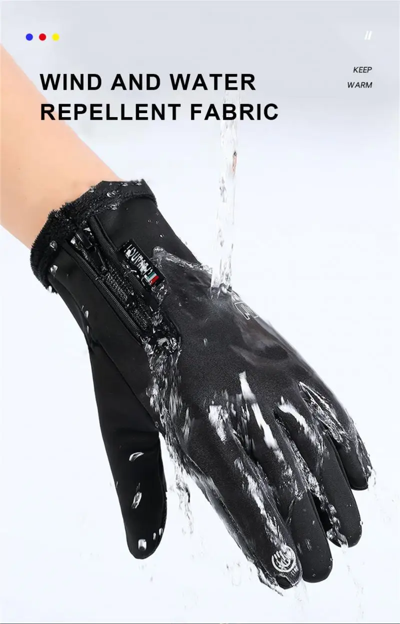 2022 1Pair Outdoor Winter Fishing Gloves Exposed Two-finger Non-Slip Screen Waterproof Non-slip Wrist Elastic Warm Fishing Glove