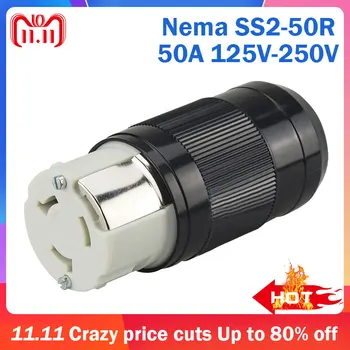 

Nema SS 2-50R Anti-drop Industrial Groungding Locking Connector Converter Plug Socket Connect Power Cable Cord 50A 125V/250V