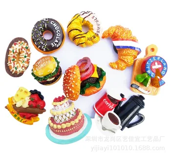 

3D Doughnut Fridge Magnet Decor Food Bread Cake Simulation Magnetic Refrigerator Sticker Gift Ideas Home Decoration Accessories
