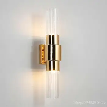 

Post-modern Iron Glass Lamps Nordic Living Room Lamp Bedroom Bedside Lamp Stairway Wall Lamp Modern Wall Sconce Light Fixture AC