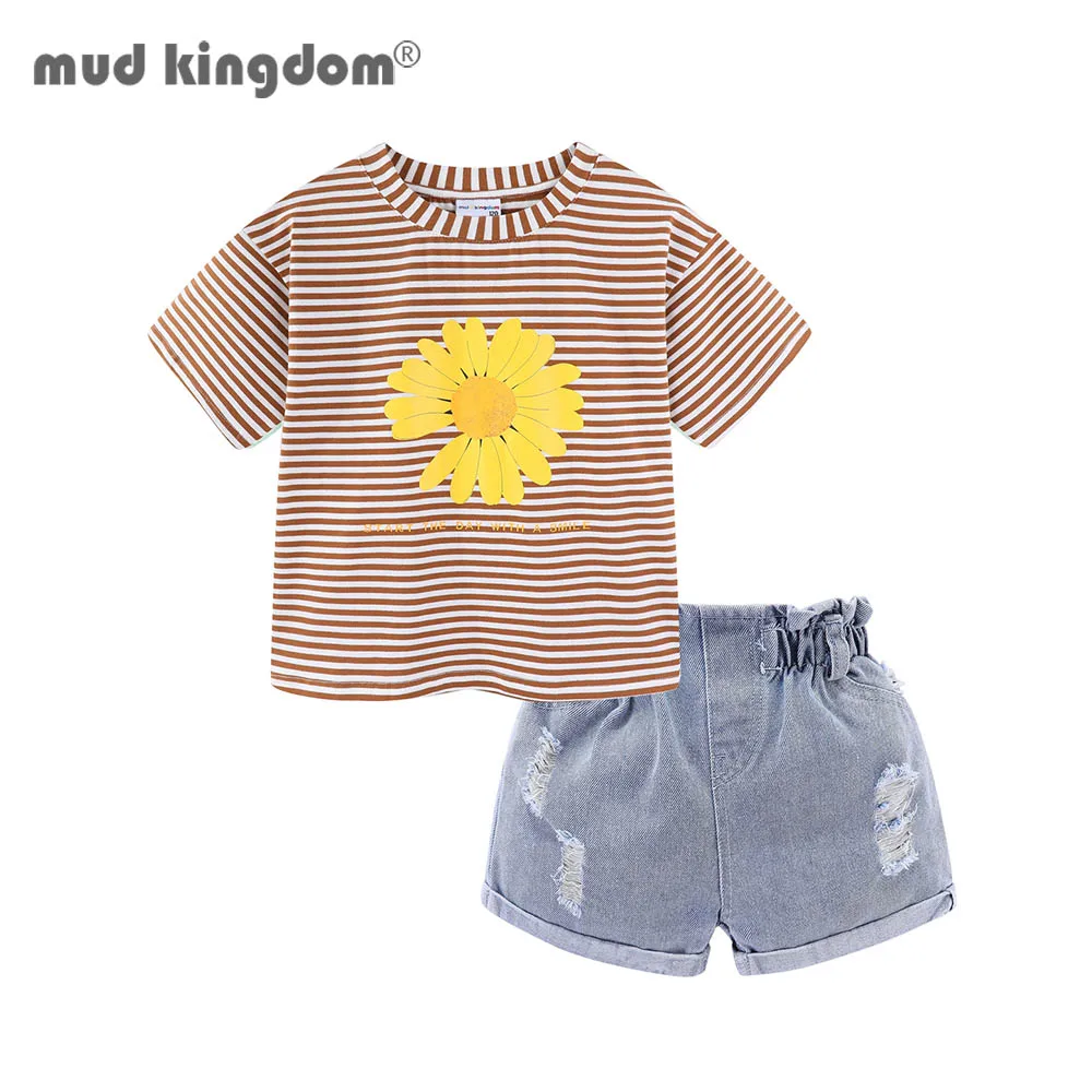 Mudkingdom/Одежда для маленьких девочек Комплекты одежды на каждый день с принтом в