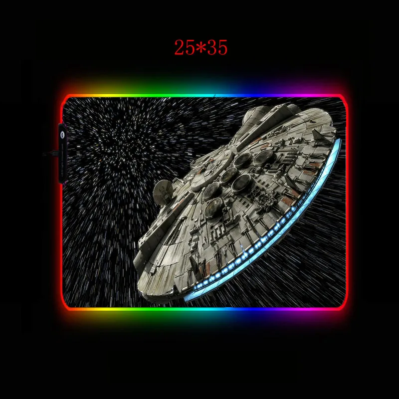 XGZ Звездные войны большой светодиодный светильник RGB водонепроницаемый игровой коврик для мыши USB проводной геймерский коврик для мыши коврик 7 ярких цветов для компьютера ПК