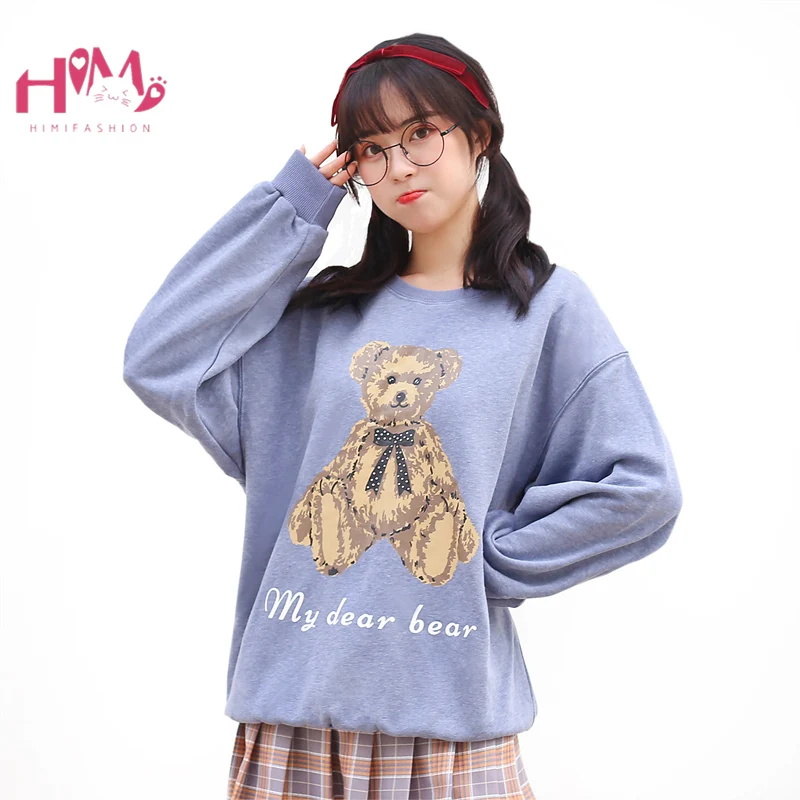anime girl in bear hoodie
