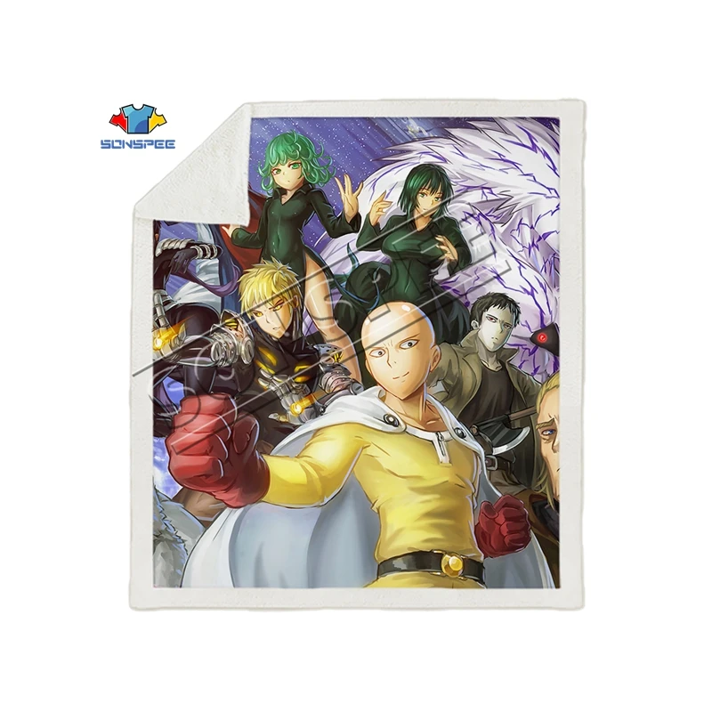 Аниме One PUNCH-MAN, Супермен, диван для путешествий, молодежное постельное белье, набивное одеяло с рисунком, покрывало для мальчиков и девочек, одеяло для путешествий - Color: 17