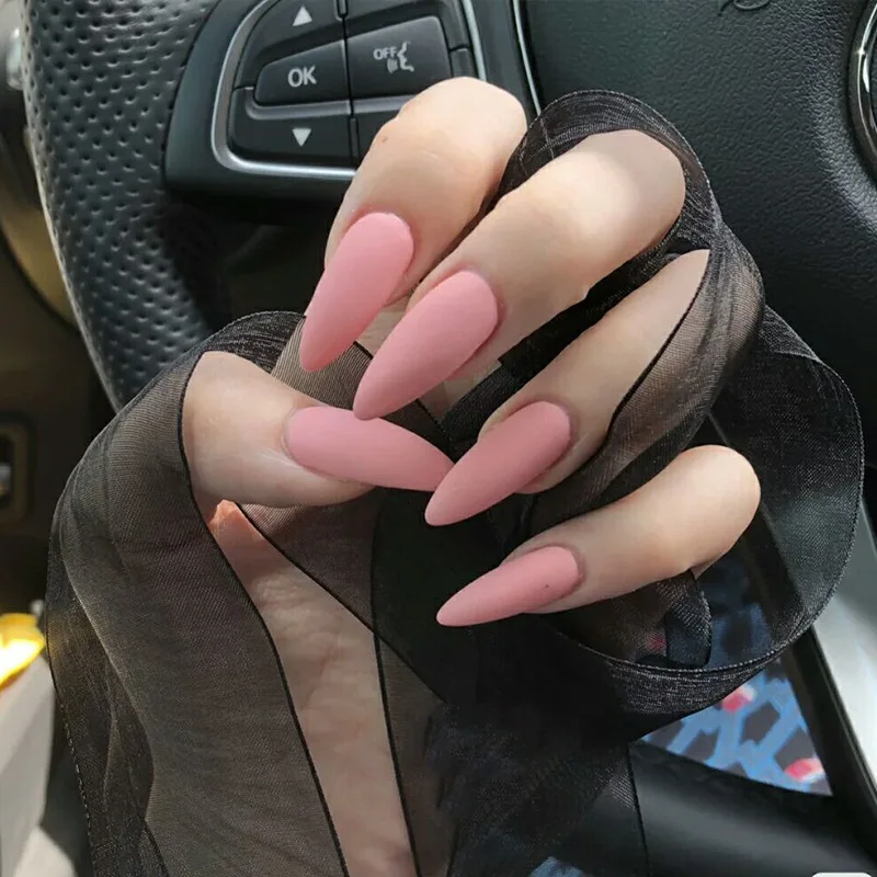 Nusx Matte Pure Color False Nails Popular Designs Glue Long Tip Patch Artificial Nail Chip Extensions 1