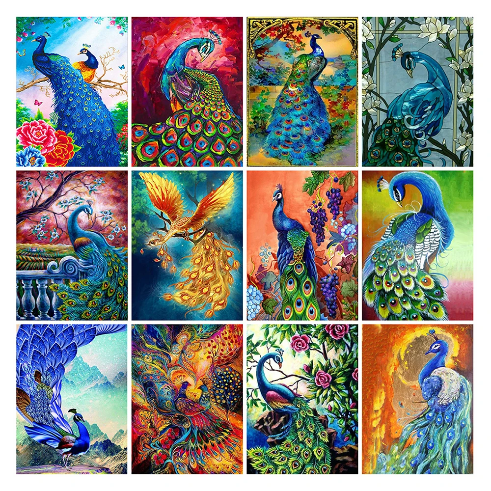 

5d Diy Diamond Painting Kit Animals Peacock Flower Picture of Rhinestones Diamond Embroidery Full Square Mosaic Sale Home Decor