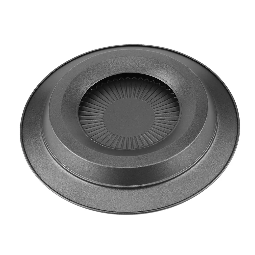 Portable Round Shape Smokeless Indoor Barbecue Grill with Brush Non-Stick Barbecue Pan Roasting Tray Kitchen BBQ Cooking Tools