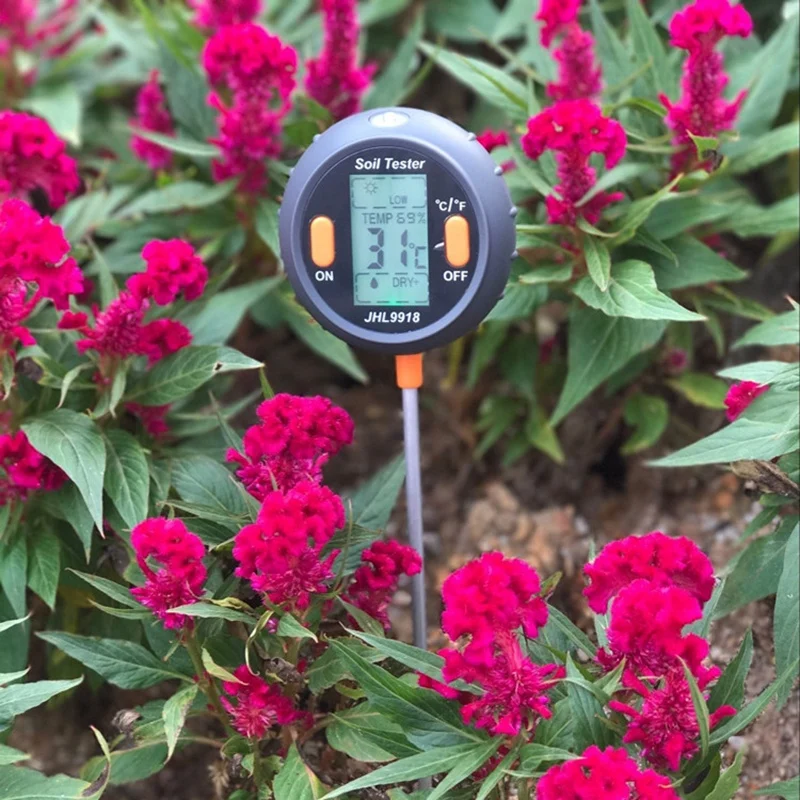 Hot 5 in 1 Soil Ph Meter Soil Tester PH Moisture Meter Temperature Sunlight Intensity Measurement Analysis Acidity Alkali