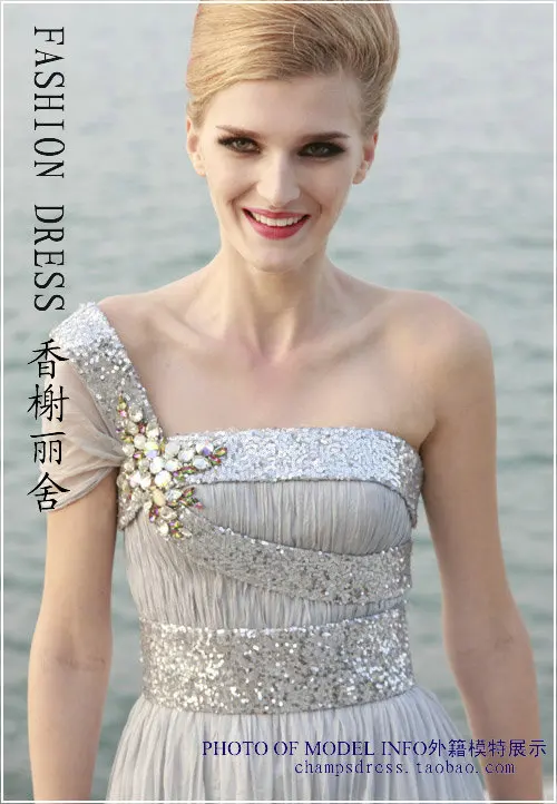 Новая мода vestidos robe de soiree кристалл блестка одно плечо formales Сексуальные Вечерние Выпускные платья подружки невесты