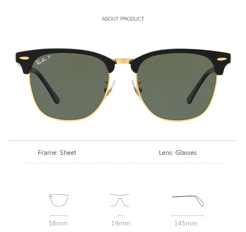 RayBan RB3016 F поляризационные солнцезащитные очки, мужские очки для вождения, мужские солнцезащитные очки для мужчин в стиле ретро, женские очки RayBan RB3016 Wayfarer