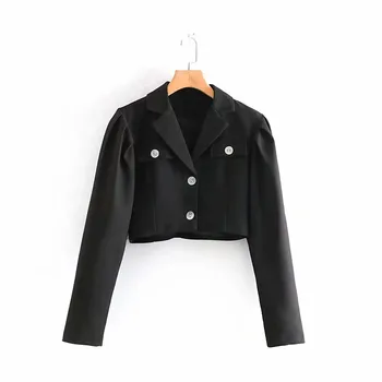 

New High Waist Short Blazer Women Korean Spring Autumn Fashion Commuter Loose Temperament Wild High Quality Elegant Jacket F113