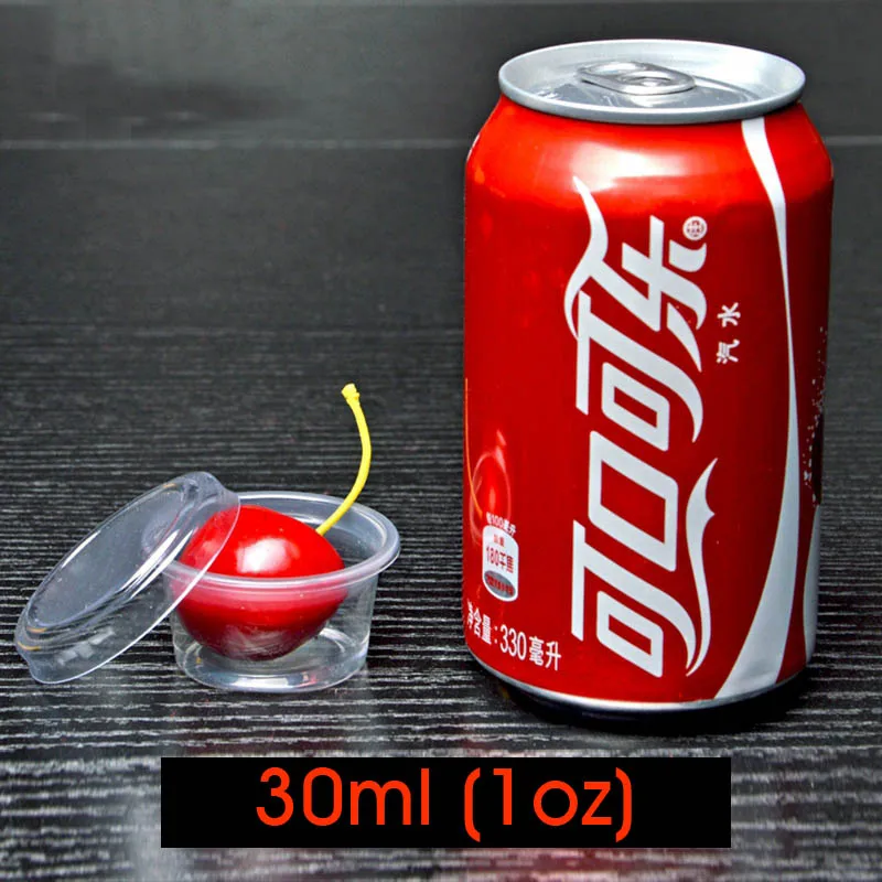 50 компл Одноразовая чашка пудинга Пластик соус Крышка для чашек силиконовая миска для десерта йогурт небольшой мини ящик для дома вечерние свадебные 1/2/3/4/5/6oz - Цвет: 1oz 30ml