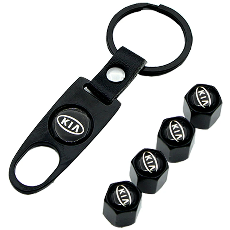

Auto Wheel Tire Air Valve Cap Case for KIA K2 K3 K5 Sorento Sportage Car Logo Keychain Accessories Black Decoration Ornaments