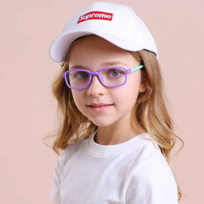 YIMARUILI Children's Silicone Comfortable Computer Eyewear Blue Light Blocking Boys and Girls Prescription Glasses Frame F8244