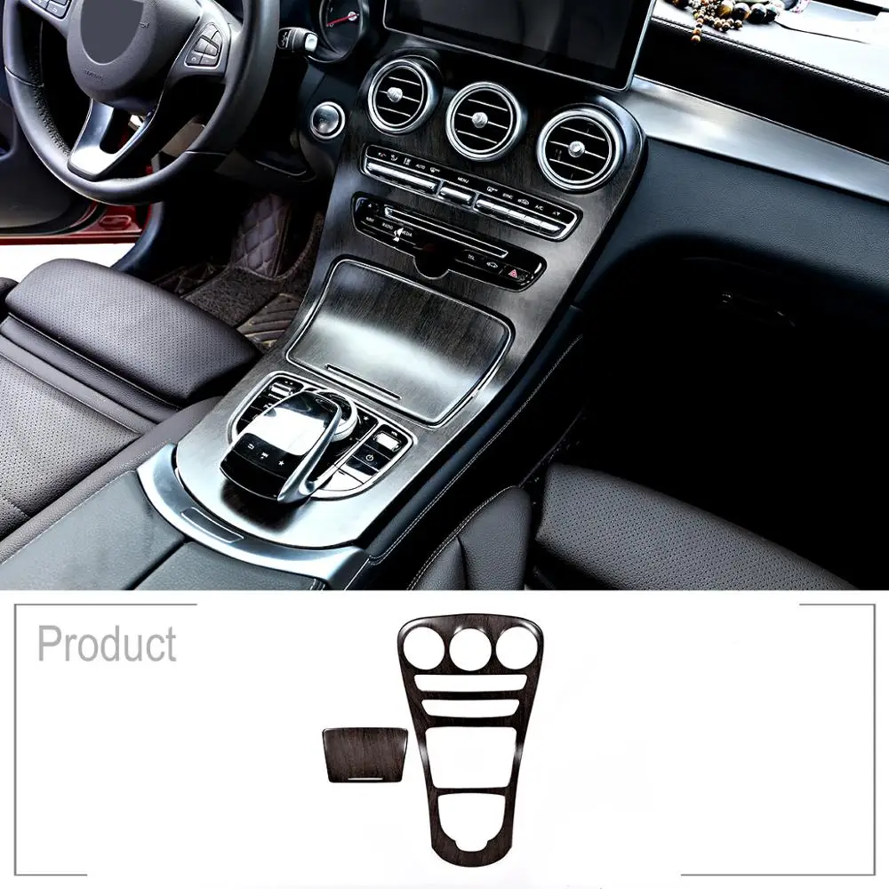 

Oak Wood Colour ABS Car Center Console Gear Shift Panel Cover For Mercedes Benz C Class W205 GLC-Class X253 2015-2018