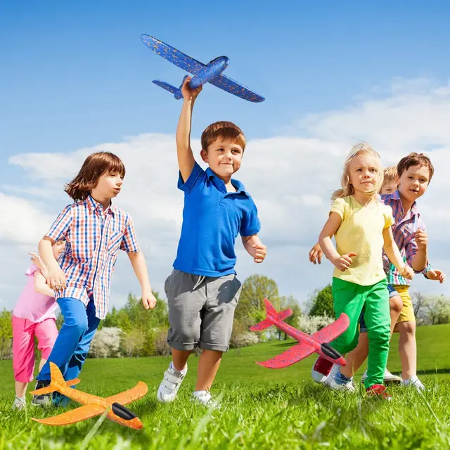 Foam Glider Planes Airplanes Hand Throwing toy 36CM 48cm Flight Mode Inertia Planes Model Aircraft for Kids Outdoor Sport 2