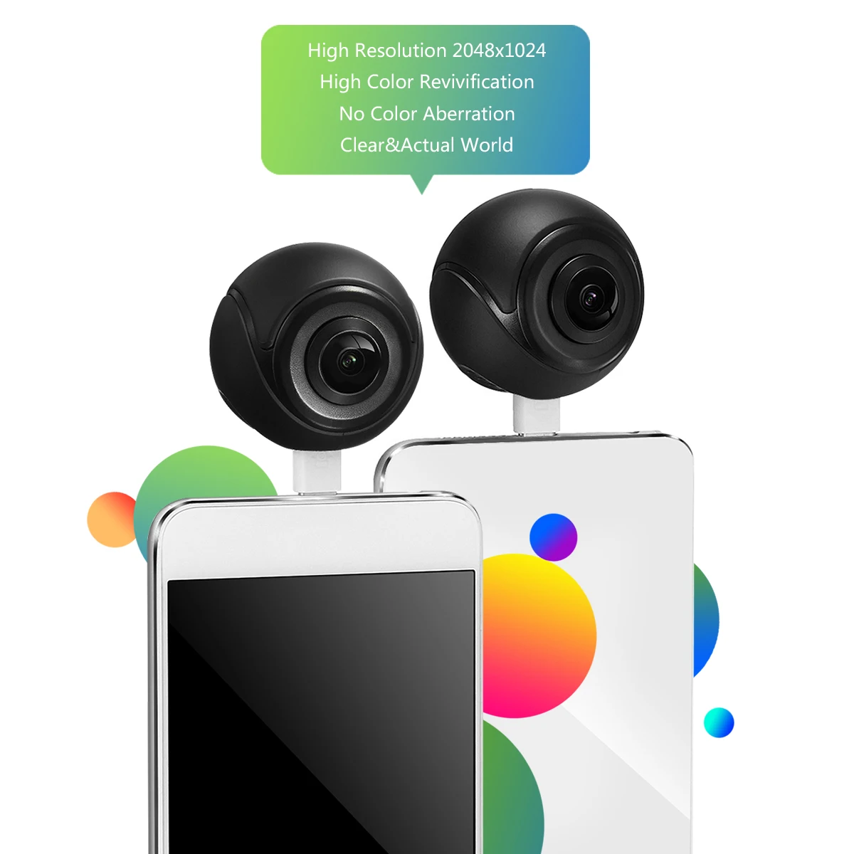 

Mini HD Panoramic 360 Camera Wide Dual Angle Fish Eye Lens VR Video Camera VR Smartphone Type-C USB Sport Action Cam OTG