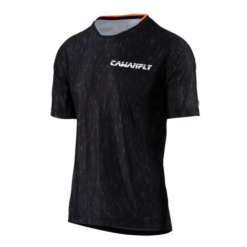Черный Футболка с коротким рукавом для горного велосипеда MTB DH Maillot велосипедная рубашка одежда для велоспорта Одежда для мотоцикла - Цвет: Черный