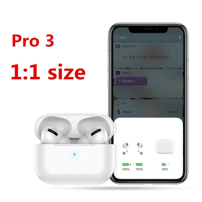 

New Tws Pro Bluetooth Earphone Wireless Headphones Smart Touch Headset Aire Earbuds With Case for Android os Pro 3