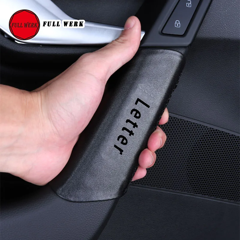 4pcs/set Leather Car Inner Door Handle Pull Cover Decoration Wrap