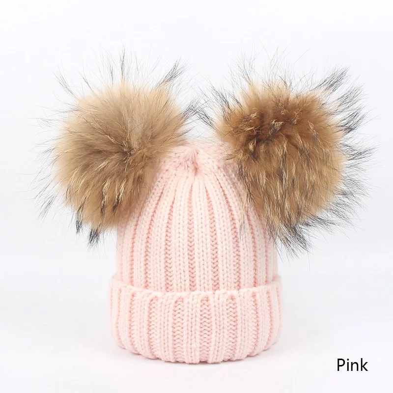 pink YEABIU/ милый детский набор из шапки и шарфа, зимняя теплая шапка, шарф, костюм для девочек и мальчиков, вязаные хлопковые детские шапки, шапки, детский головной убор - Цвет: pink