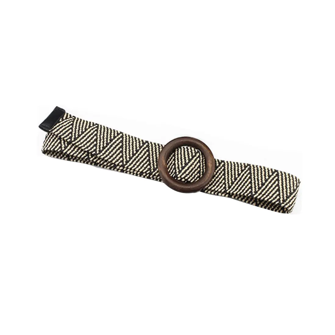 Женский повседневного дизайна из плетеной ткани для девочек эластичные PP соломы Ремни круглая деревянная Пряжка платье пояс для Для женщин повседневная женская обувь широкий плетеный ремень