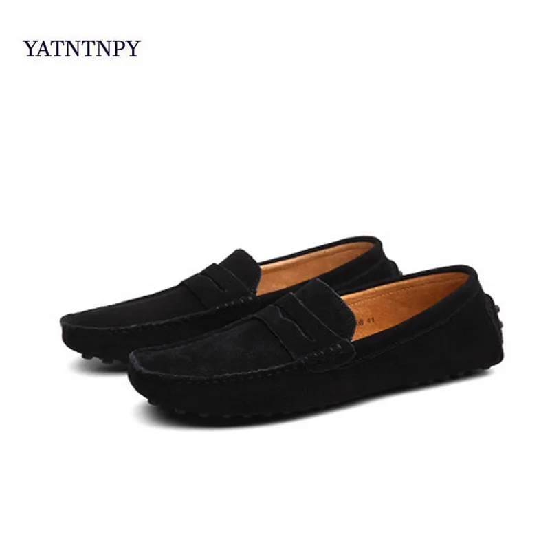 Handmade Suede Leather Mens Shoes Casual Luxury Brand Men Loafers Breathable Driving Shoes Slipon Moccasins Men Big Size