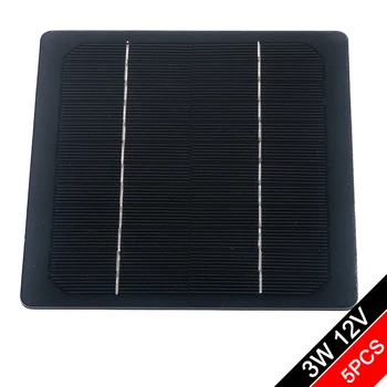 

PET 3W 12V Mono Solar Panel Cell for DIY Solar Battery Charger System 15*15cm - 5PCS