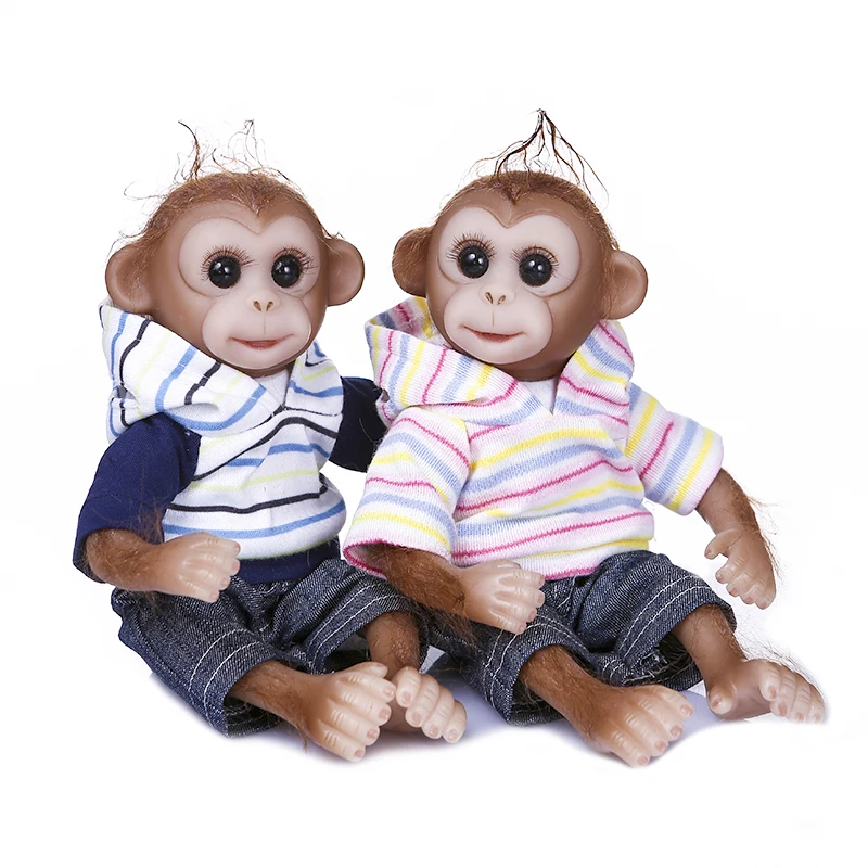 Оригинальная NPK, 20 см, мини-обезьянка, для близнецов, очень мягкая, гибкая, силиконовая кукла-Реборн, collecible, Художественная кукла, детальная, ручная работа, Реалистичная