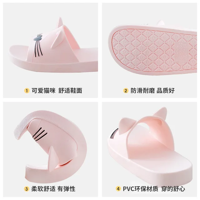 Pantoufles plates en PVC pour adultes et femmes salle de bain couple portant de jolies chaussures