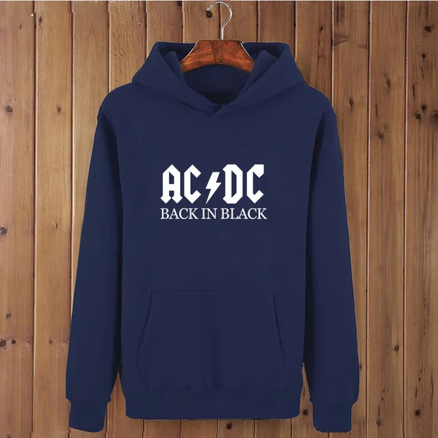 Navy blue-W Мода AC/DC черная группа рок толстовка одежда толстовки для женщин/мужчин Осень Зима хип хоп с капюшоном - Цвет: Navy blue-W