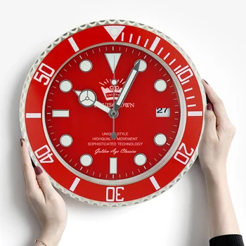 

Living Room Luminous Wall Clock Luxury American Nordic Quartz Clock Wall Multifunction Creative Simple Mute Home Decor AB50ZB