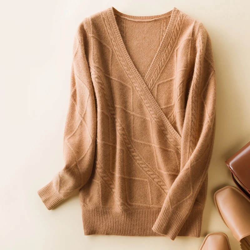New 100% Pure Goat Cashmere Knitted Sweater Women