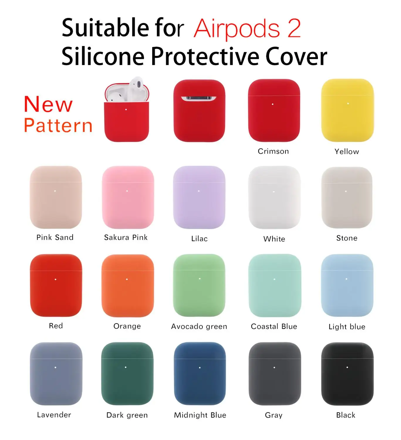 

Liquid silicone case for airpods 1 2 Wireless bluetooth headset Pure color drop for Apple air pods cover earphone accessories