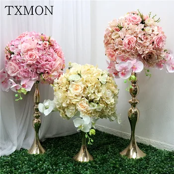

Wedding Table Centerpiece Artificial Flower Ball Silk Rose Hydrangea Peony Orchid Simulation Flowers Wedding Home Decoration
