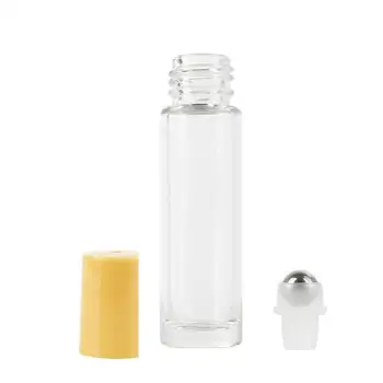

10ml Stainless Steel Ball Transparent Glass Dispensing Bottle Portable Sealed Essential Oil Bottle Solid Color Glass Bottle