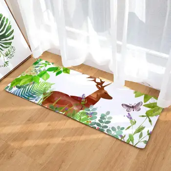 

Digital Printing Flannel Long Floor Mat Doormat Heat Transfer Prairie Animal Kitchen Bathroom Absorbent Non-slip Mat Carpet 2020