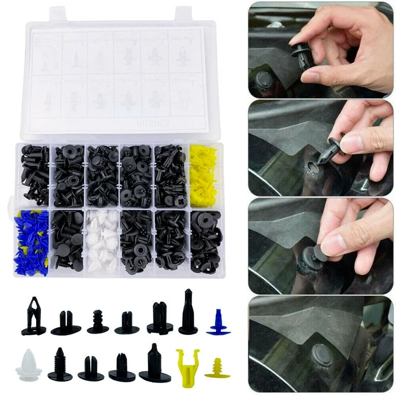 640PCS Car Body Trim Clips Retainer Bumper Rivets Screw Panel Push Fastener Kit  Rivets